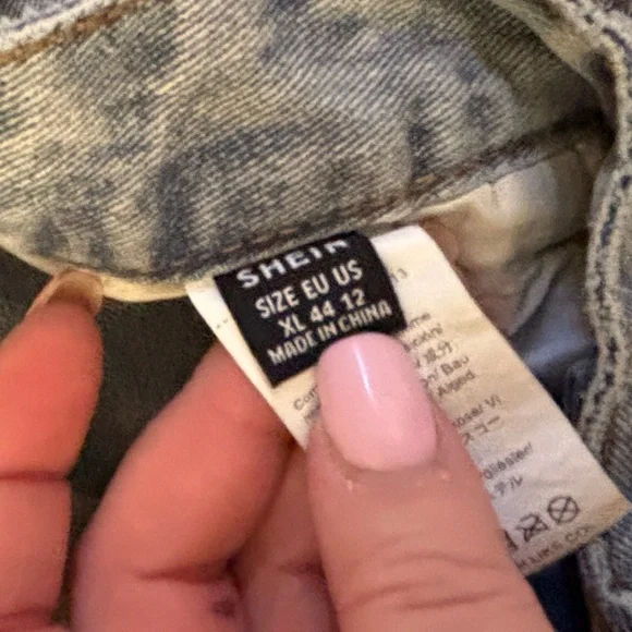 Shein Light Blue Stonewashed Straight Wide Leg Jeans Women’s XL US 12 Denim - Picture 9 of 9